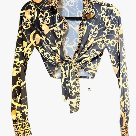 Cropped Versace inspired top - Picture 1 of 2